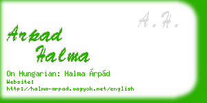 arpad halma business card